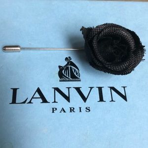 Lanvin Black Rose Brooch Pin